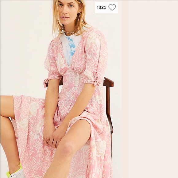 Free People Pink Forever Always Midi Dress MWT - Picture 2 of 4
